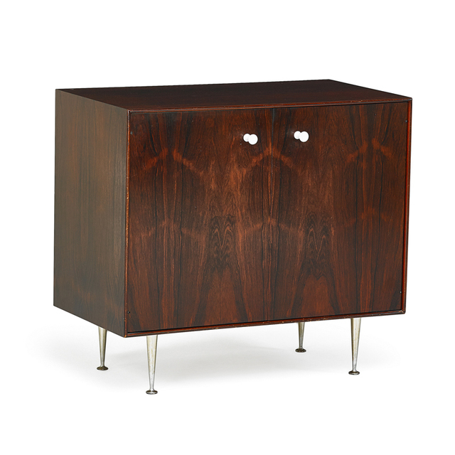 George Nelson, ‘Thin Edge Cabinet, Zeeland, MI’, 1950s, Design/Decorative Art, Rosewood, Plastic-Coated Metal, Aluminum, Rago/Wright
