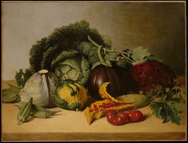James Peale, ‘Still Life: Balsam Apple and Vegetables’, ca. 1820-1829, The Metropolitan Museum of Art
