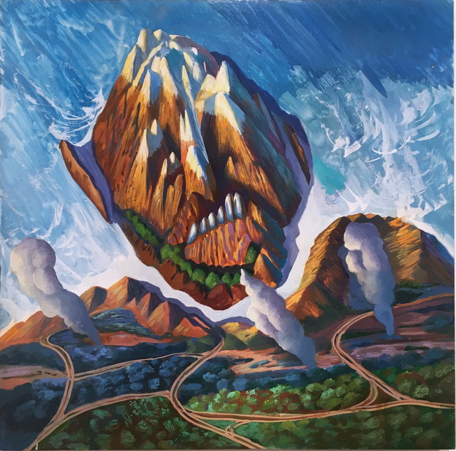 Thomas John Carlson, ‘Self Portrait "Island Mt." (small)’, 2019, Painting, Gouache and oil on panel, Deep Space Gallery