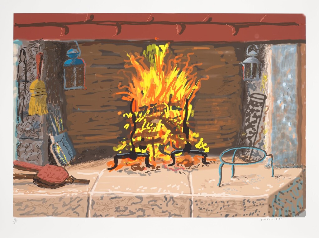 David Hockney - A Bigger Fire, from My Normandy