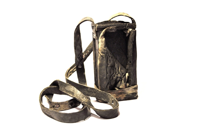 Jorge Manilla, ‘Hoy borré mi memoria de ti’, 2014, Fashion Design and Wearable Art, Burnt wood, leather, steel, TRECE SIN 3