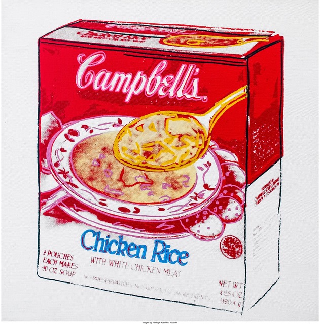Andy Warhol, ‘Campbell's Soup Box (Chicken Rice)’, 1986, Print, Synthetic polymer paint and silkscreen inks on canvas, Heritage Auctions