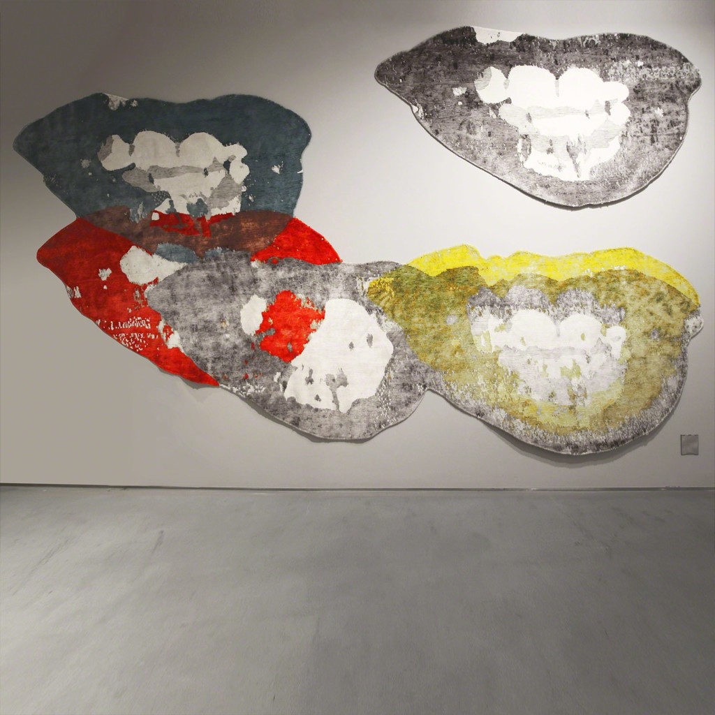 Installation of ANDY WARHOL art carpet I LOVE YOUR KISS FOREVER FOREVER, 1969 at JOYCE Installation of ANDY WARHOL art carpet I LOVE YOUR KISS FOREVER FOREVER, 1969 at JOYCE