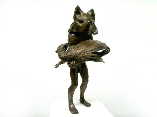 Beth Carter, ‘Fox and Pheasant’, Sculpture, Bronze, Hugo Galerie