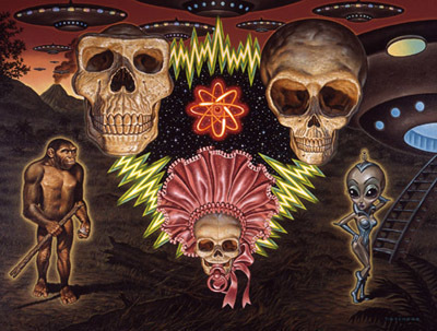 Todd Schorr, ‘Missing Link Hypothesis’, Painting, Acrylic on canvas, KP Projects