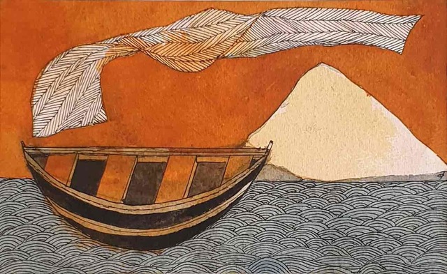 Badri Narayan, ‘The Celestial Garment, Watercolor on Paper by Padmashree Artist Badri Narayan "In Stock"’, 2006, Gallery Kolkata