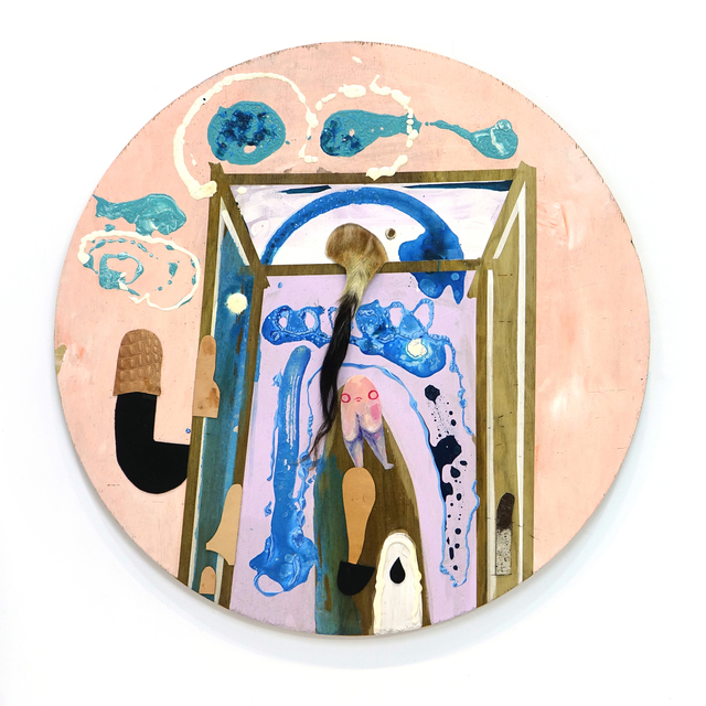 Cho, Hui-Chin, ‘Antecedents of being ’, 2017, Painting, Acrylic, Oil, leather on wooden board, Maggio Art Consultancy
