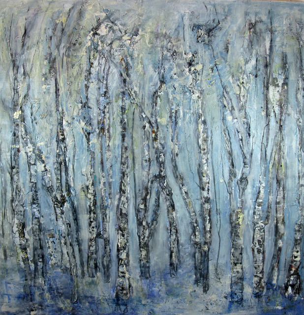 Sally Stafford, ‘Birch Forest’, 2019, Painting, Mixed Media on Canvas, Greenstage Gallery