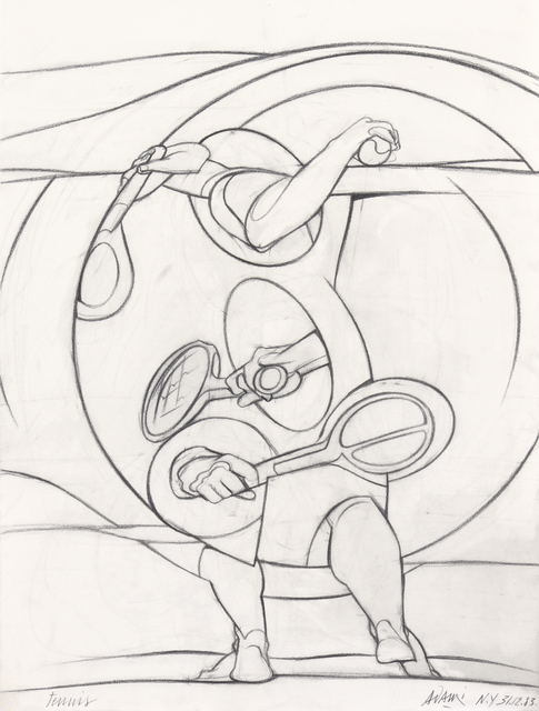 Valerio Adami, ‘Tennis’, 1983, Drawing, Collage or other Work on Paper, Lead pencil on paper, Millon