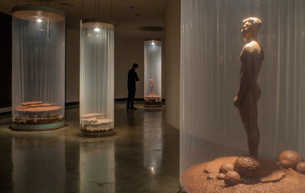 Walter McConnell monumental wet clay installation on view at the Katzen Arts Center. Walter McConnell monumental wet clay installation on view at the Katzen Arts Center.