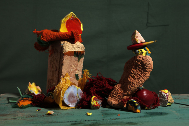 Lorenzo Vitturi, ‘Fused Cotisso, Terracotta, Manta, Cochinilla Dyed Yarn, Green Pigment, Plum in Gocta’, 2019, Flowers