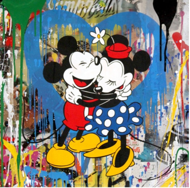 Mr. Brainwash, ‘Mickey & Minnie Hug (Blue Heart)’, 2017, Denis Bloch Fine Art