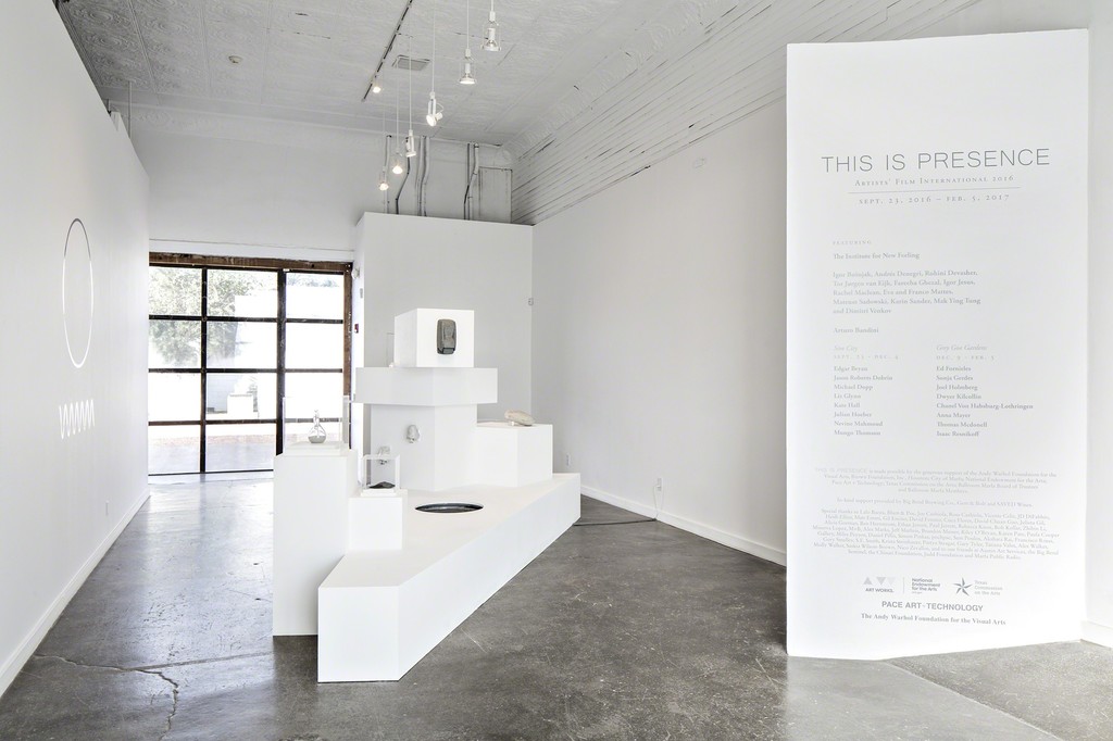 Institute for New Feeling.
Installation view of This is Presence, 2016.
Courtesy the artists and Ballroom Marfa Institute for New Feeling.
Installation view of This is Presence, 2016.
Courtesy the artists and Ballroom Marfa