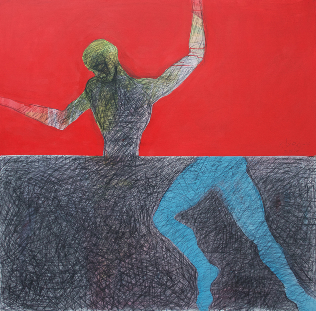 Hosni Radwan, ‘Out of Place #13’, 2017, Painting, Acrylic and charcoal on canvas, Zawyeh Gallery