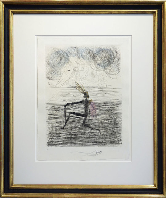 Salvador Dalí, ‘Kniender Ritter’, 1968, Print, Hand-colored Etching on Japon nacré, Galerie Kellermann