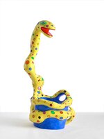 Yellow Snake Pouf