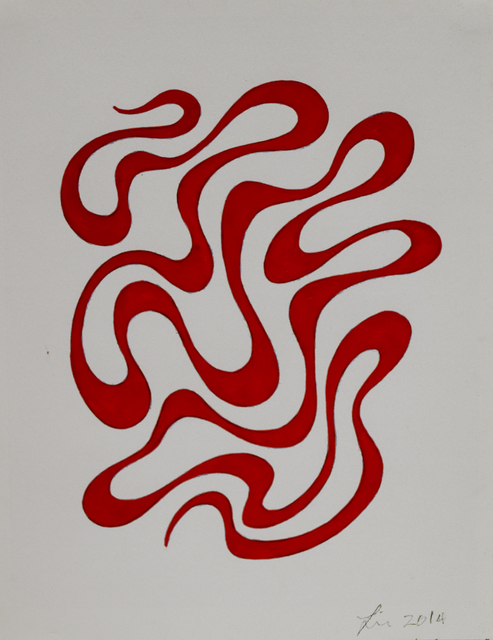 Linda Fleming, ‘Gouache Wall Drawing (red)’, 2017, Robischon Gallery