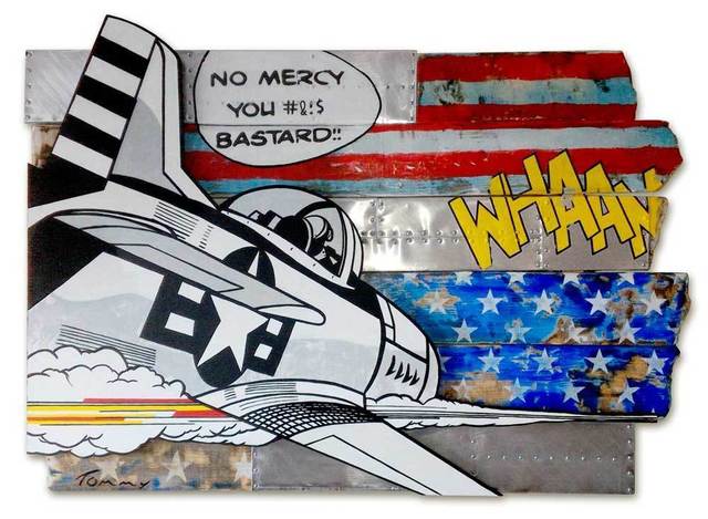 Tommy, ‘Jet Fighter’, 2015, Painting, Recycled wood on Aluminum sheets. Printed in Acrylic transfer, Eden Fine Art