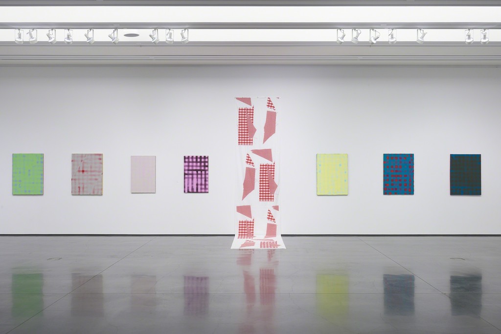 Installation view: Cheryl Donegan, GRLZ + VEILS, 2018. Photo: Tony Prikryl Installation view: Cheryl Donegan, GRLZ + VEILS, 2018. Photo: Tony Prikryl